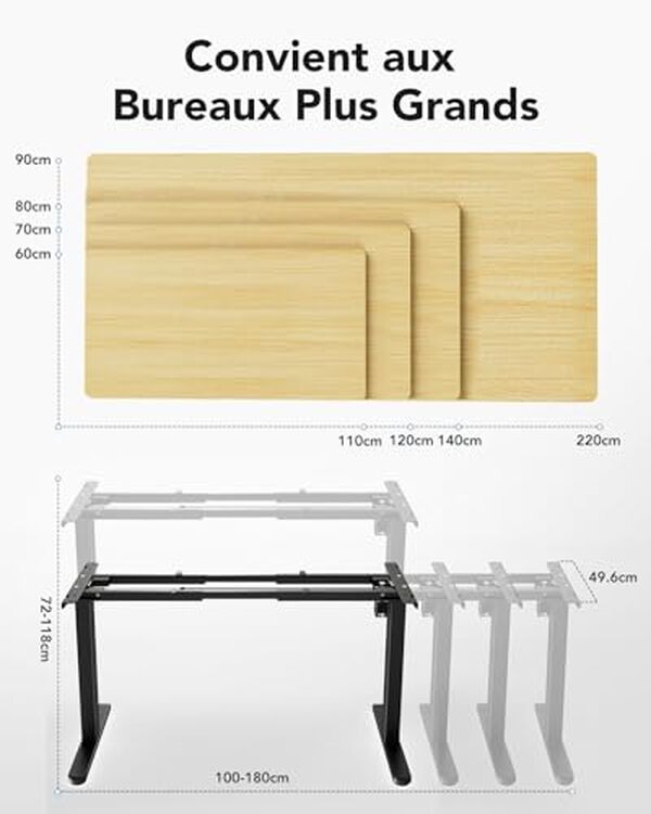 Découvrez notre test du bureau assis-debout électrique HUANUO. Cadre réglable, moteur performant et design ergonomique pour votre espace de travail.