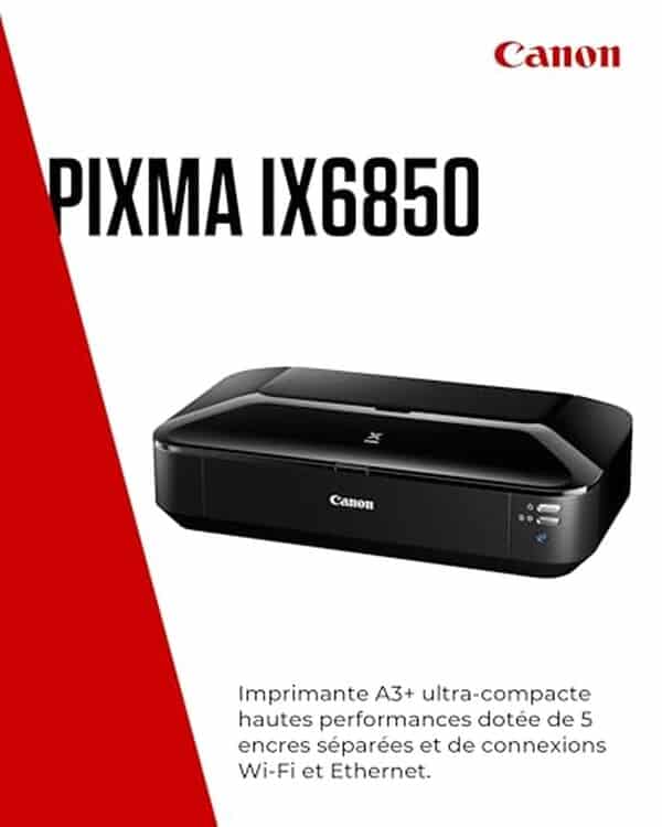 Découvrez notre test complet de l'imprimante Canon PIXMA iX6850 : performance pro, connectivité avancée et qualité d'impression exceptionnelle pour vos besoins professionnels.