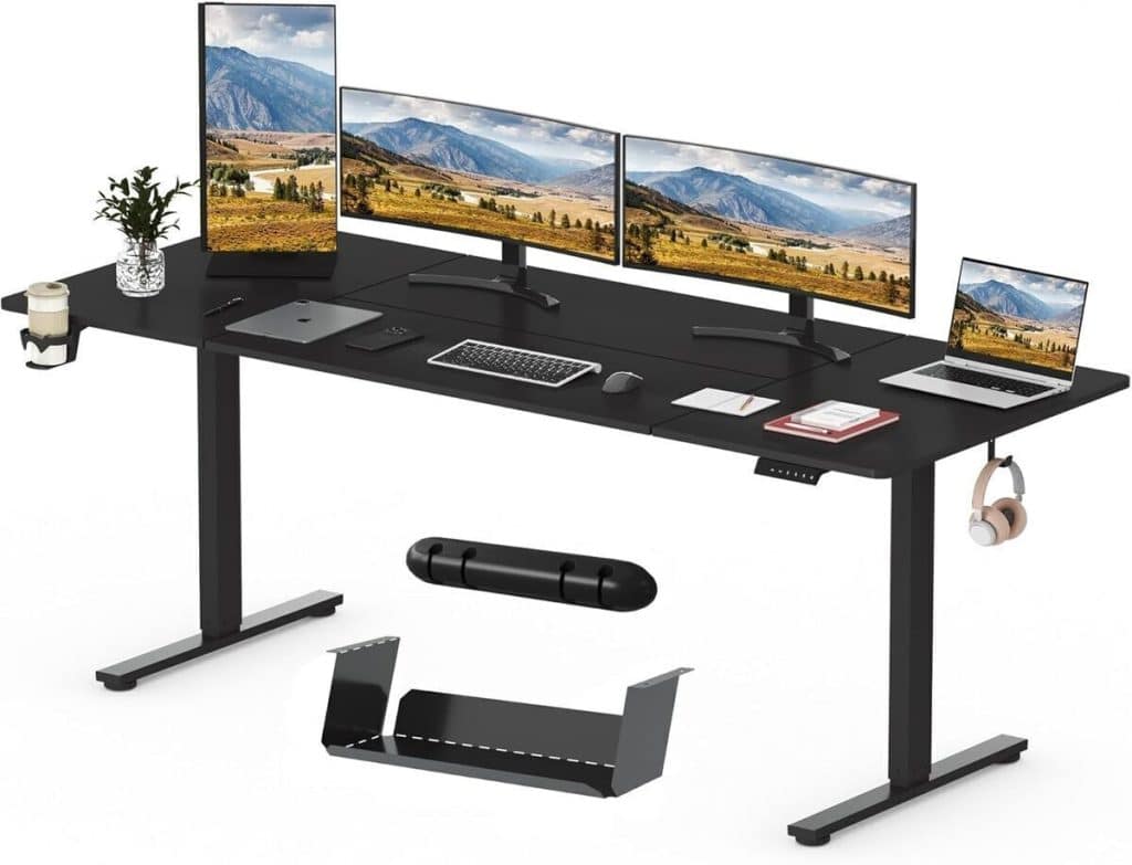 Test : bureau électrique réglable SANODESK Q1 200x80 cm noir