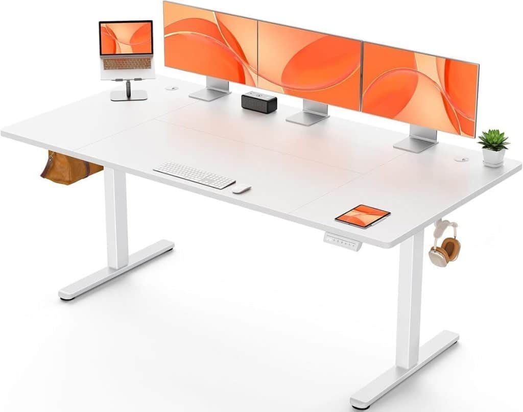 Test du bureau ErGear : assis debout intelligent 160 x 80 cm blanc