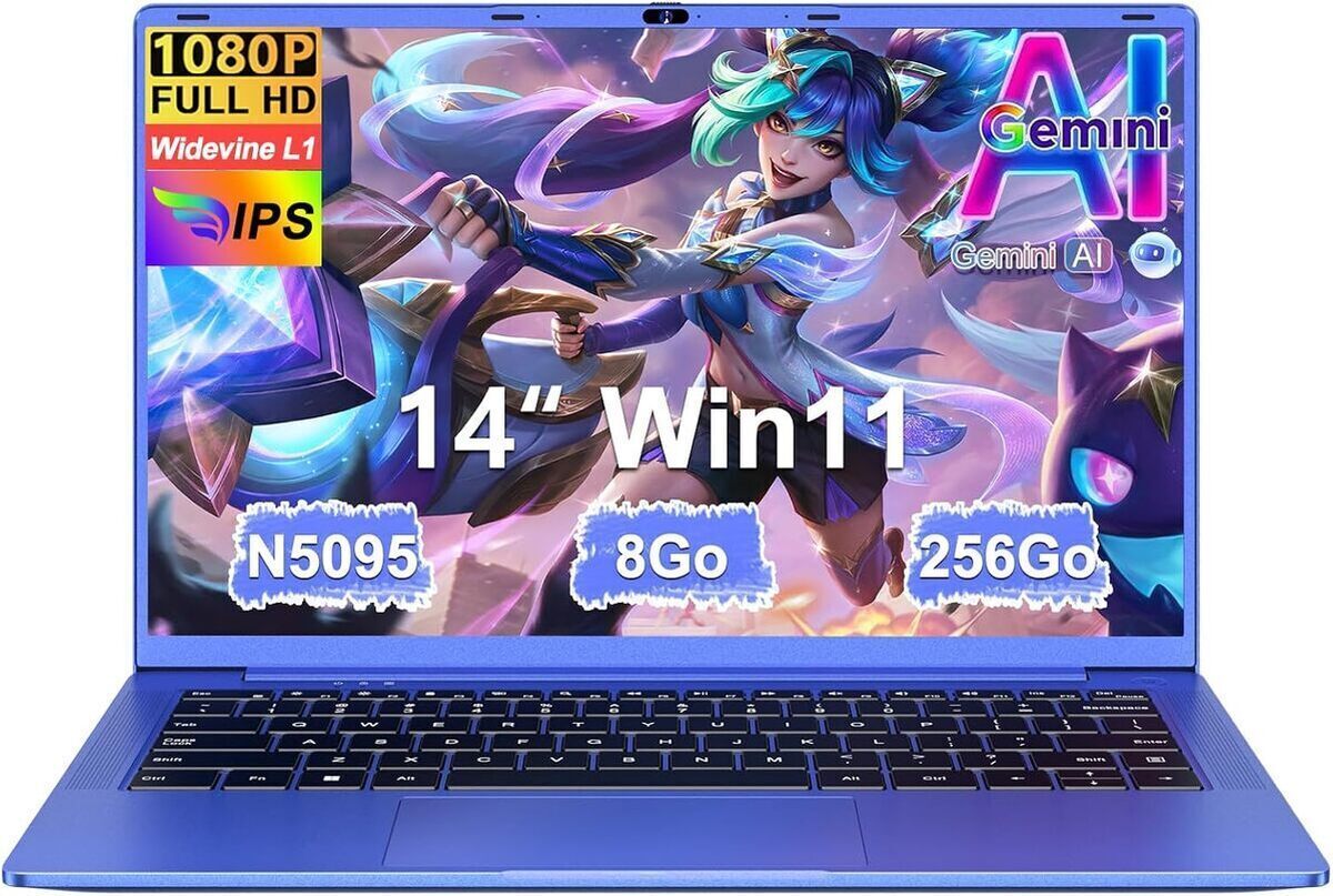 Test du PC portable 14" Celeron N5095 : performance et design violet