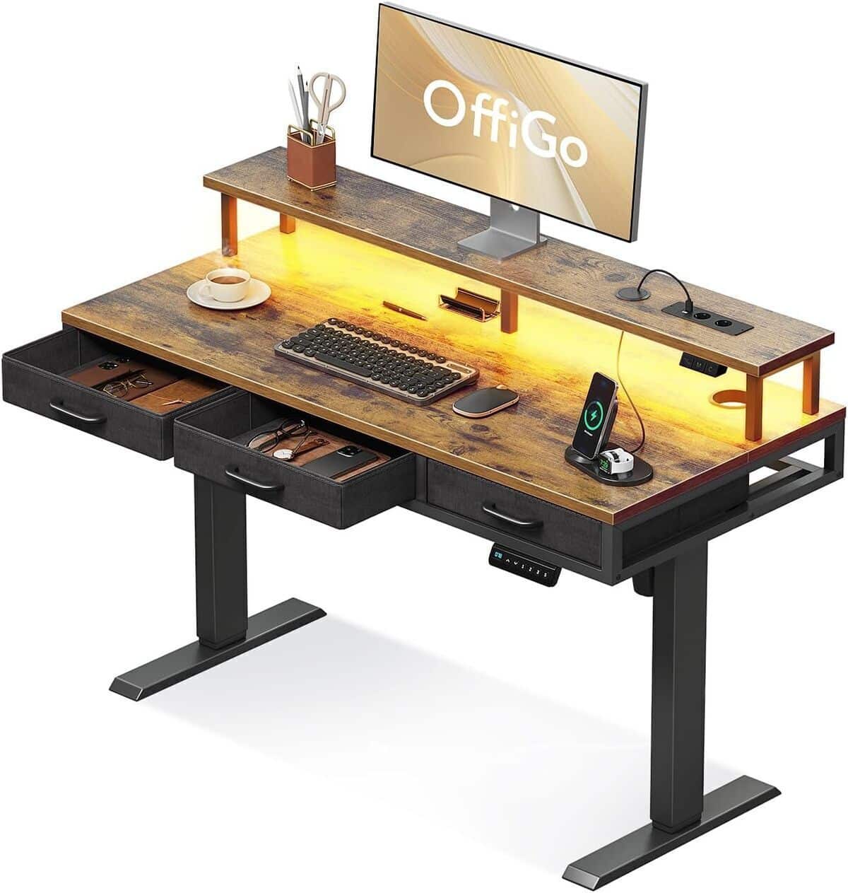 Test OffiGo : bureau assis debout 120cm avec tiroirs pour gamers