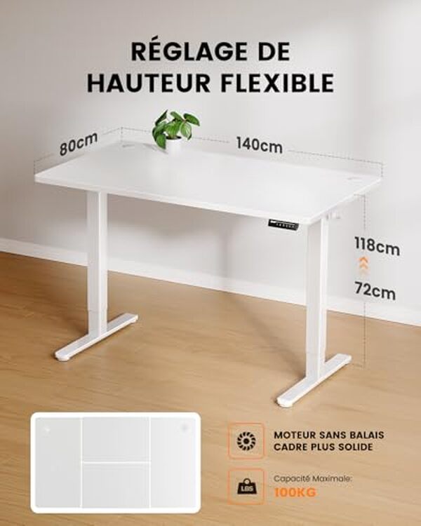 Découvrez notre test détaillé du bureau assis-debout électrique erGear 140 x 80 cm avec moteur brushless. Performances, design et prix : tous les avis pour bien choisir.