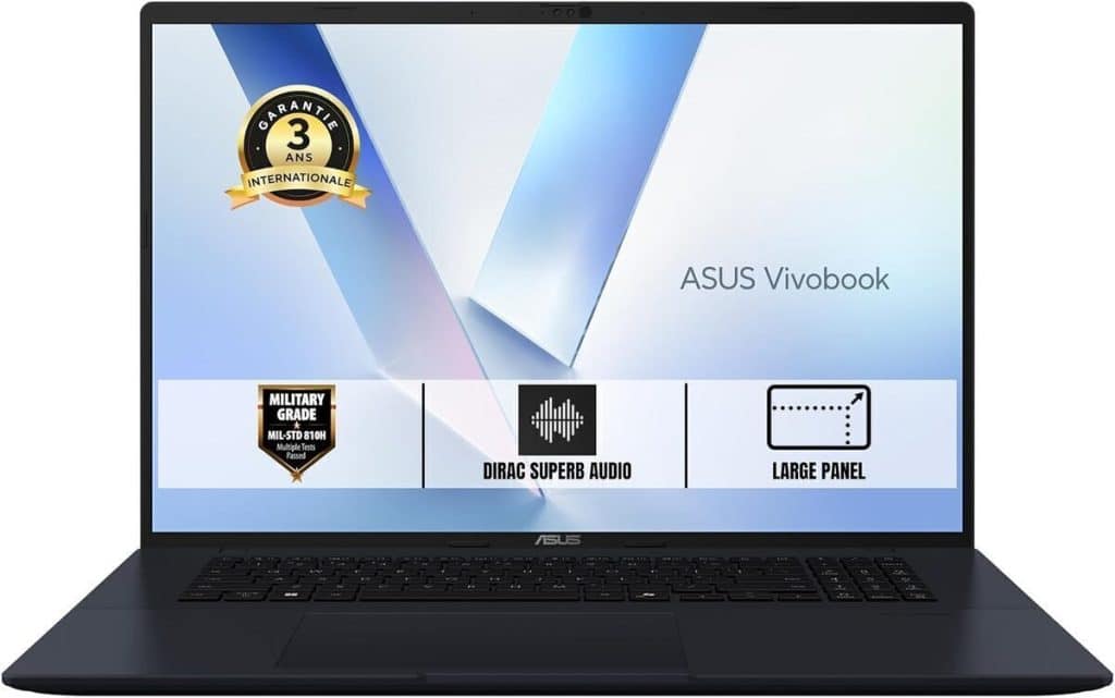 Test ASUS Vivobook 18 : puissance ryzen 7 et écran WUXGA sans chargeur