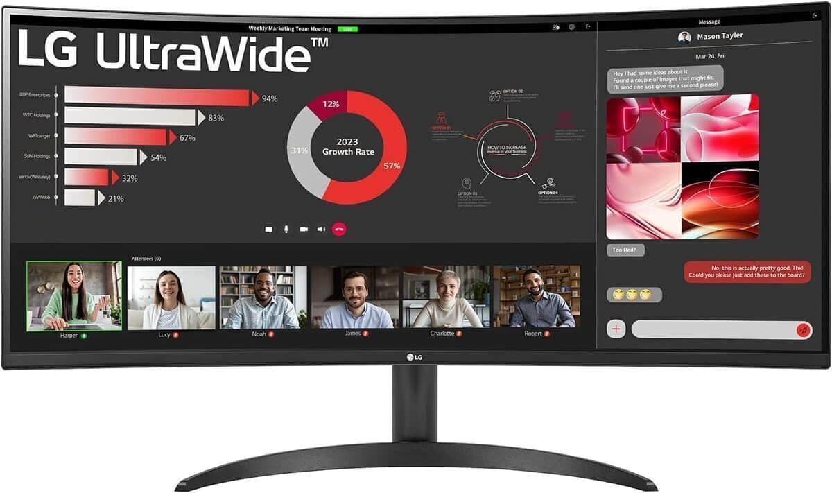 Test : lG UltraWide™ 34WR50QC-B, écran incurvé 34" performant