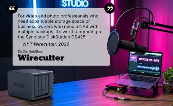 Découvrez notre test complet du NAS Synology DS425+ : un serveur 4 baies équipé d'un port 2, 5 GbE pour des performances optimales. Caractéristiques, avantages et verdict. 
