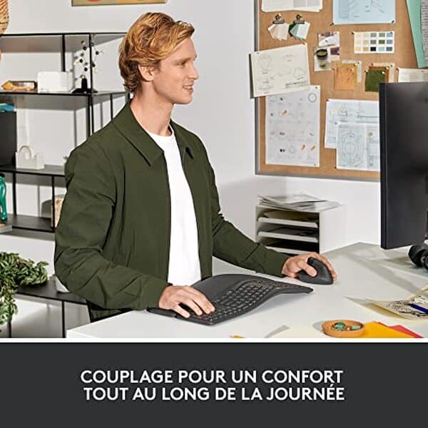 Découvrez notre test complet du Logitech Ergo K860 : clavier ergonomique sans fil gris pour un confort optimal et une productivité accrue au travail.