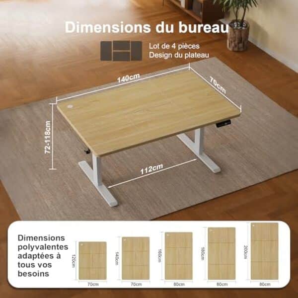 Découvrez notre test complet du bureau électrique assis-debout TRIUMPHKEY 140x70 cm en beige : fonctionnalités, avantages et avis d'utilisation pour un espace de travail ergonomique.