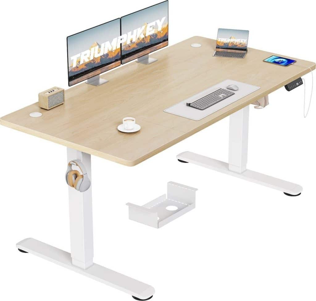 Test du bureau électrique assis-debout TRIUMPHKEY 140x70 cm, beige