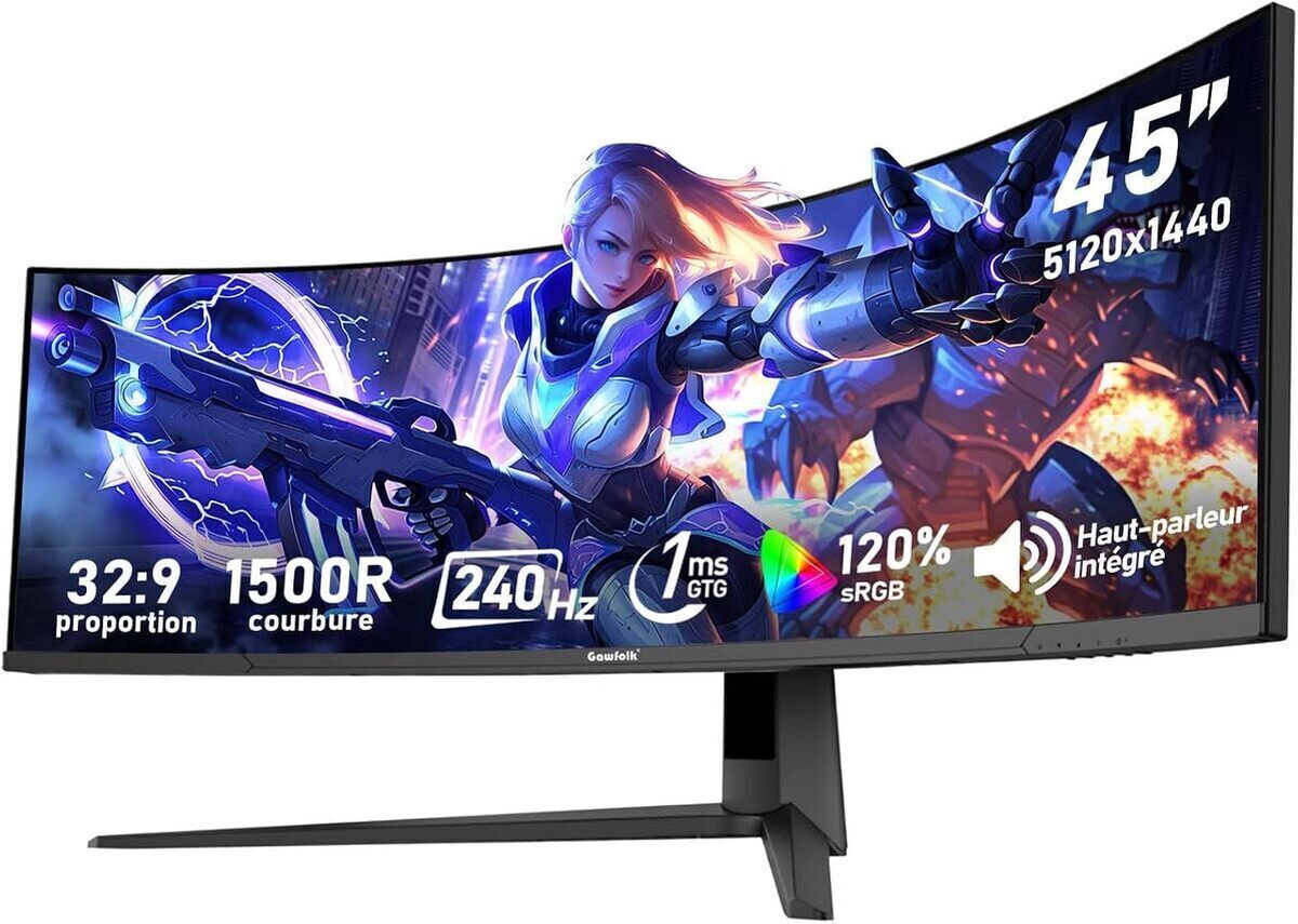 Test du Gawfolk 45 pouces : écran gaming incurvé ultra-large