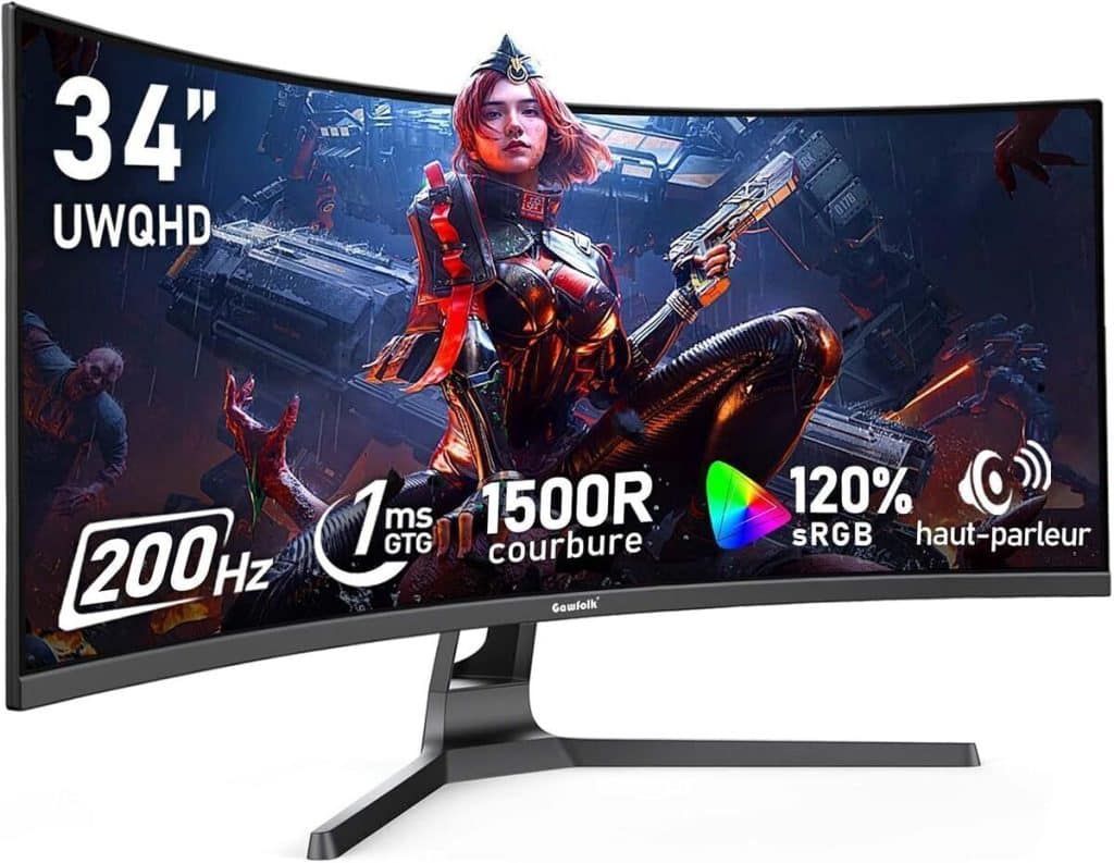 Test : écran Gawfolk 34 pouces incurvé gaming 200Hz